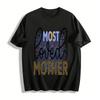 Most Loved Mother Leopard Print Casual Short Sleeve T-Shirt Pure Cotton T-shirt