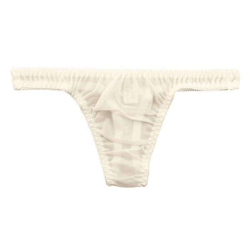 La-Pomme Airy See-Through NHK Fabric Shiny T-Back Thong Underwear Made In Japan