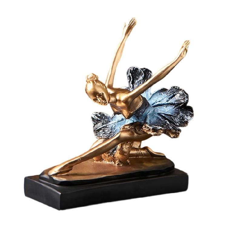 Resin Ballet Dancer Sculpture Girl Figurines Elegant Statues  Decoration for Cabinet Desktop
