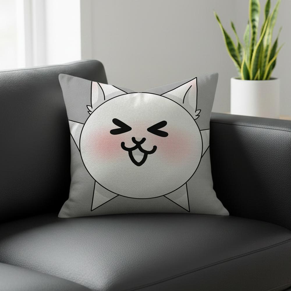 Battle Cats Cushion Cover Natural Linen Pillowcase Set, All-In-One Decor For Sofa, Bedroom & Chair