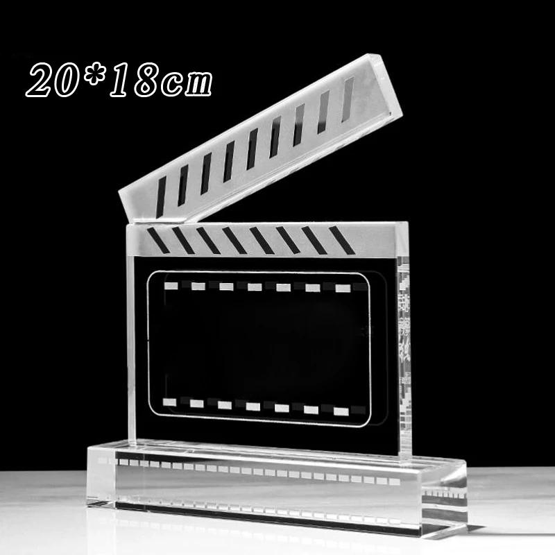 Customized Crystal Trophy for Film Television Photography Short Video Competition Excellent Employee, Home Decoration Medal, 1Pc