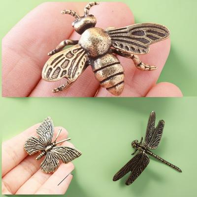 Butterfly/Bee/Dragonfly Figure Home Decor Ornament, Insect Landscape, Bronze Artifact, Tea Pet, Small Ornament