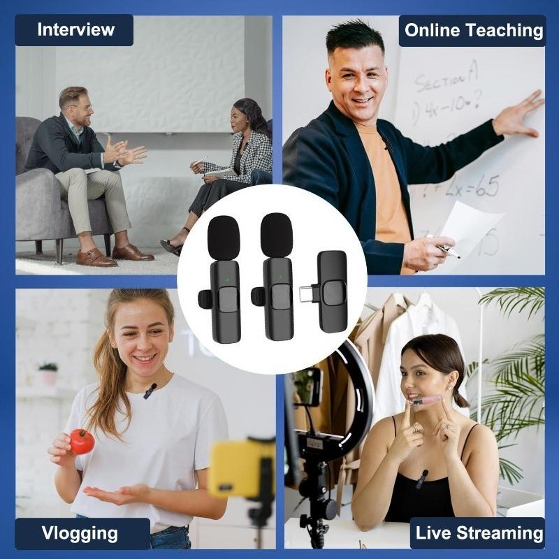 Wireless Lavalier Microphone For iPhone 15/16/17 Series Android Devices Noise Cancelling Mini Lapel Microphone for Vlogging MicGood product