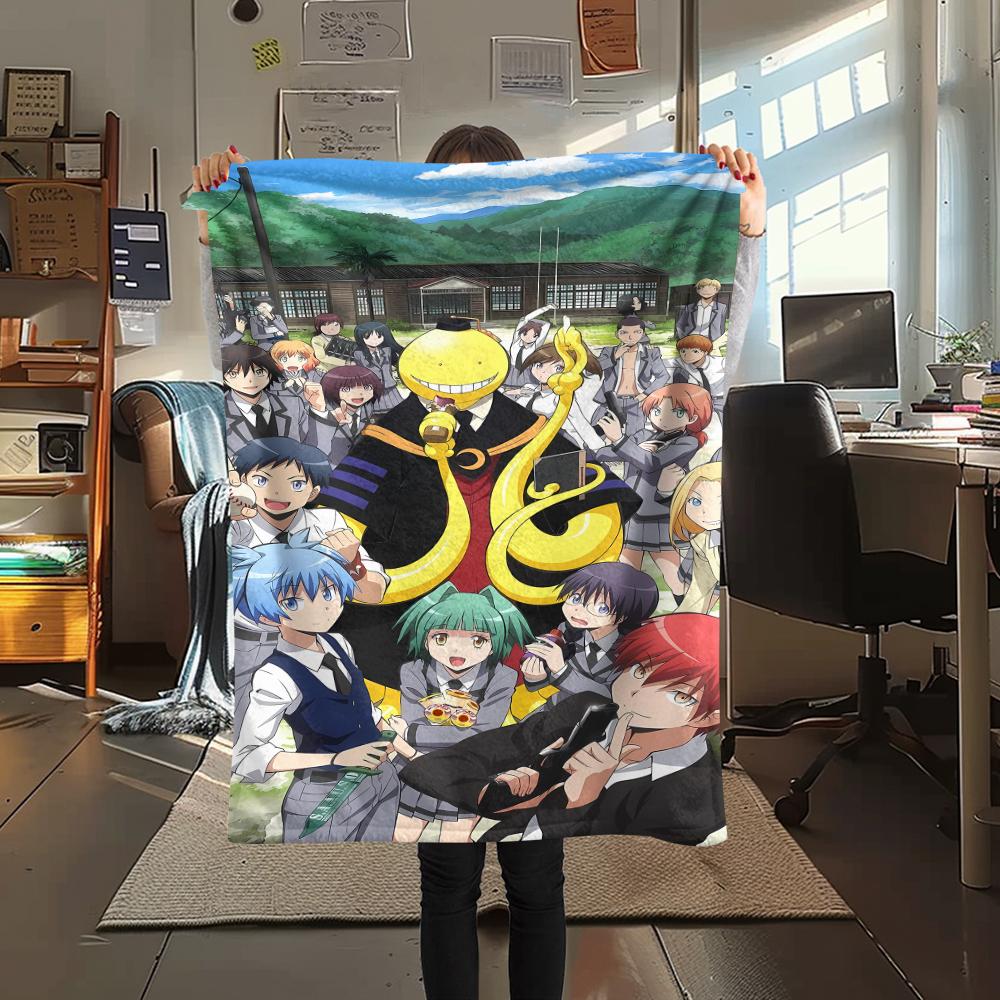1 Stück Assassination Classroom Druck Flanelldecke, Hohe Qualität für alle Jahreszeiten, Heimdekoration, Wärme und Komfort, Perfekt für Weihnachtsgeschenke