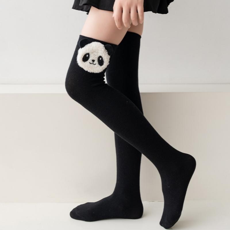 Warme Baby Kinder Strumpfhosen Druck Cartoon Tier Panda Strumpfhosen Hase und Hund Über dem Knie Lange Socken Tattoo Schülerinnen Strumpf Frühling Herbst