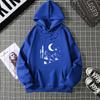 Autumn Winter Crescent Moon Pendant Printed Hoodie Sweatshirt Unisex Casual Style Top Korean Trend Couple Matching Shirt CYXX335