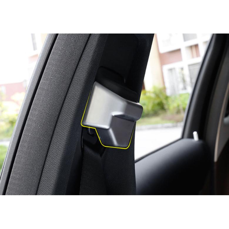 ABS Silver Seat Belt Adjustment Cover Trim 2PCS For Benz C-Class W205 2015-