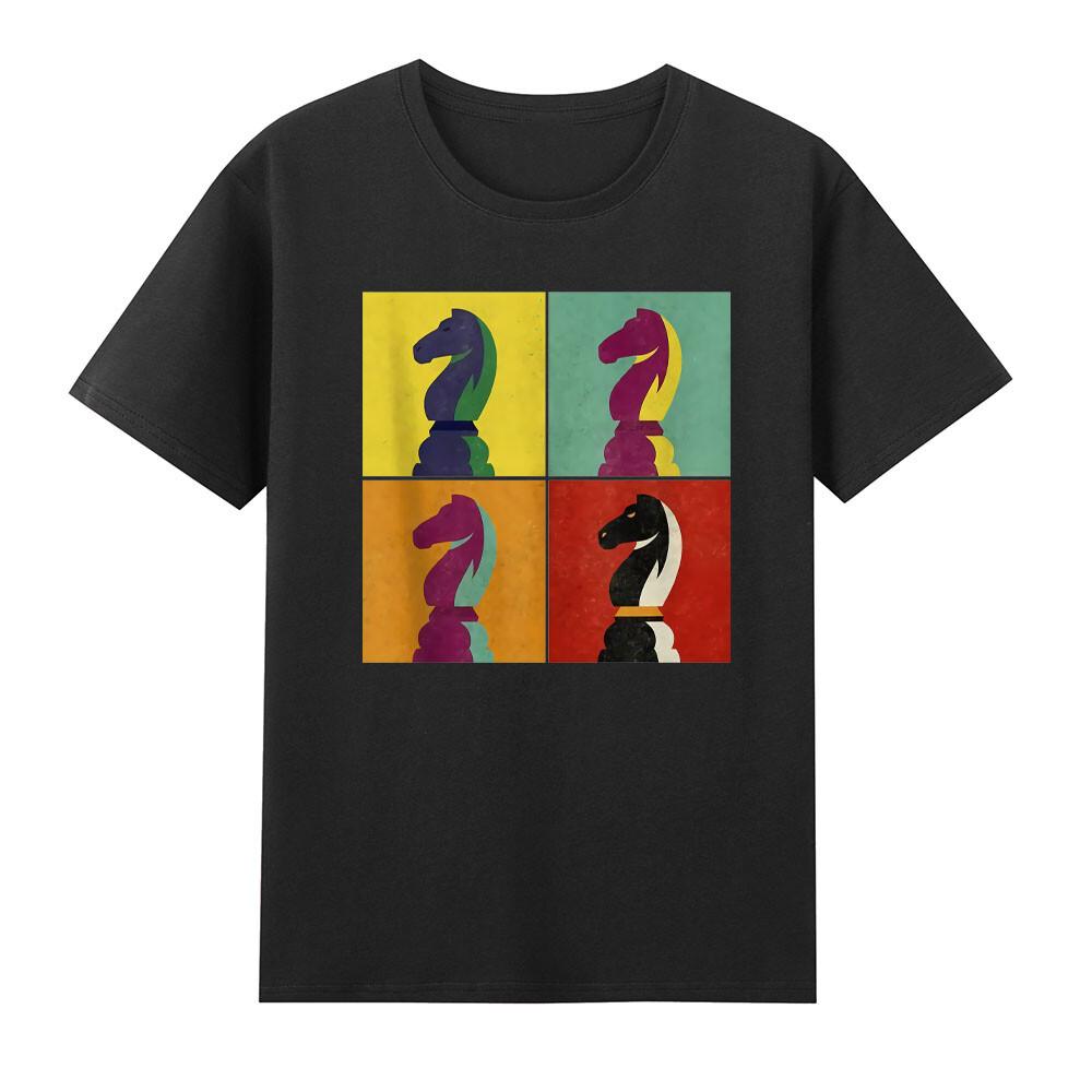 Chess Board Game Lover Piece Knight Checkmate Pop Art Tshirt S