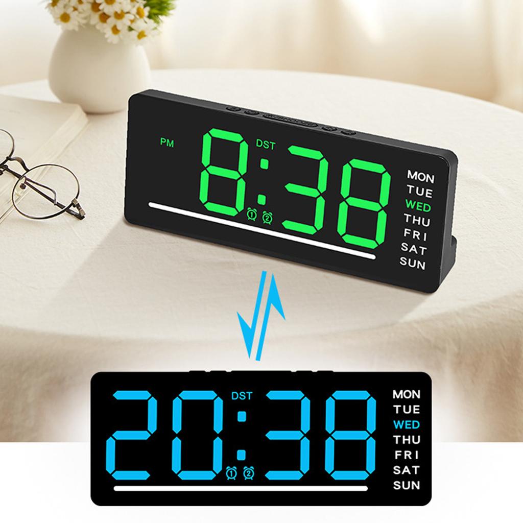 LED Digital Clock Featuring 12/24Hour Format And Automatic Night Modes Alarm Clock Perfect For Home Or Desk Use