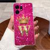 Fashion Initial Letter Crown Couple Case For Honor Play 60A 5G / Honor X6d 5G Transparent TPU Silicone Shockproof Soft Casing