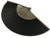 Folding Milky Hemp Leaf Large Single Black [Hanakanzashi] Men's Fan, Way/Tanabata Design, Pattern, Paper-covered, Size, Item,