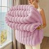 Coperta Letto Morbida Calda Spessa in Pelo di Coniglio Coperta da Divano Comoda Coperta per Pisolino Coperta Termica per il Tempo Libero per Casa Ufficio