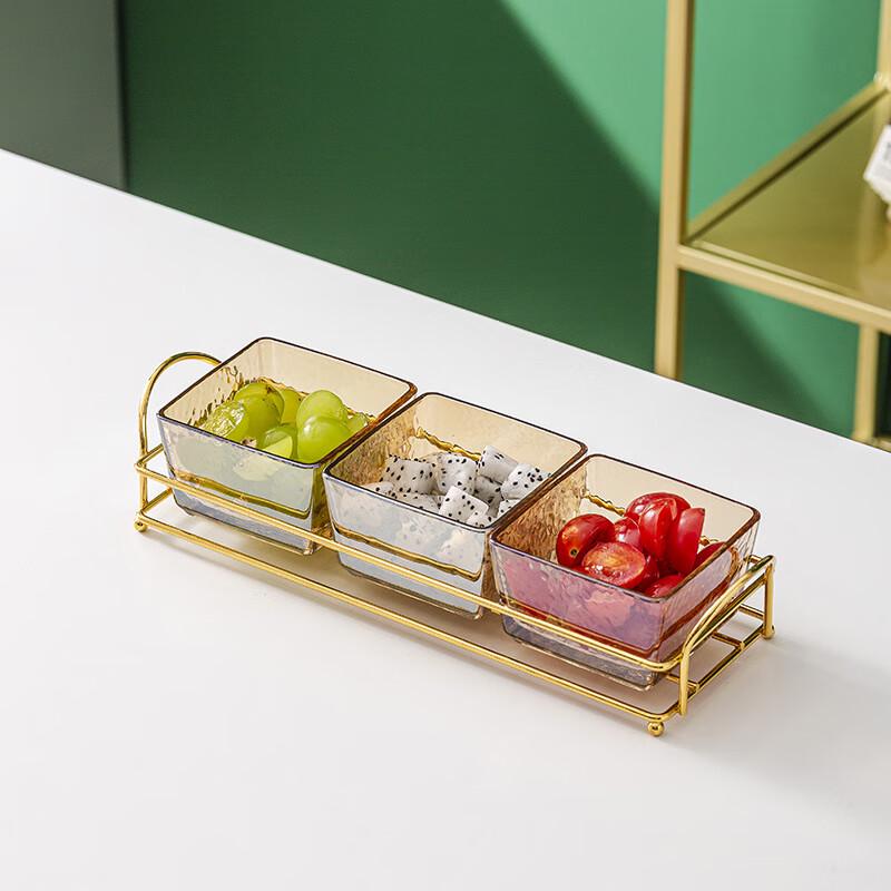 Divided Glass Snack Plate 1 Set