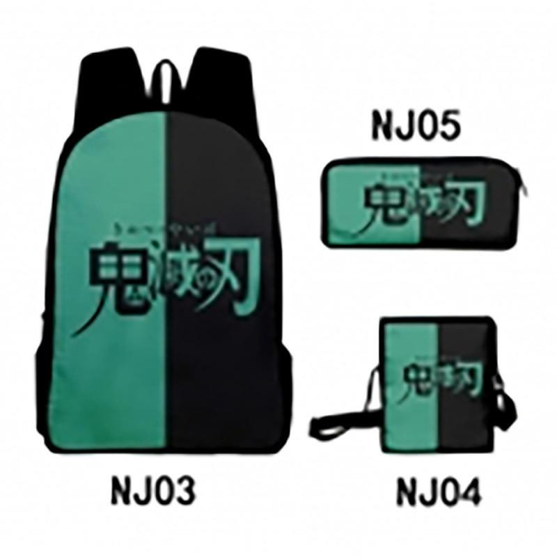 Demon Slayer Kimetsu No Yaiba Backpack Set With Breathable Polyester For School And Travel