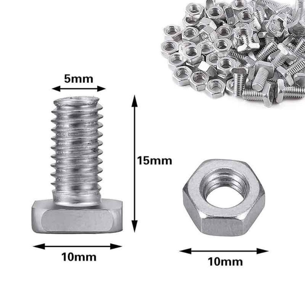 50/100Set Hohe Härte Gewächshaus Muttern Schrauben Kit Aluminium Garten Zubehör
