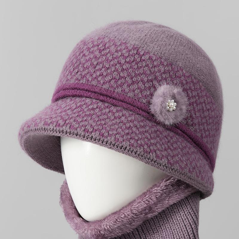 

Hat Women s Autumn and Winter Ear Protection Warm Hat Fleece Thick Ear Protection Grandma Cotton Hat one size is elastic