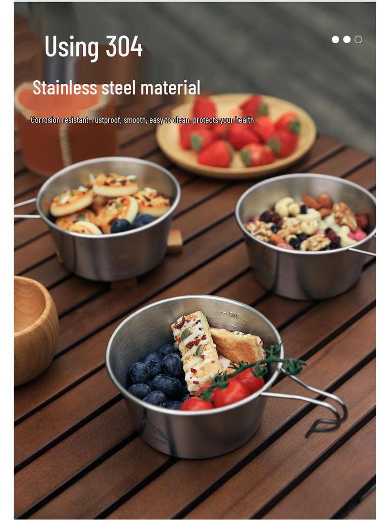 Large Stackable Stainless Steel Camping Snow Bowl for Cooking Rice