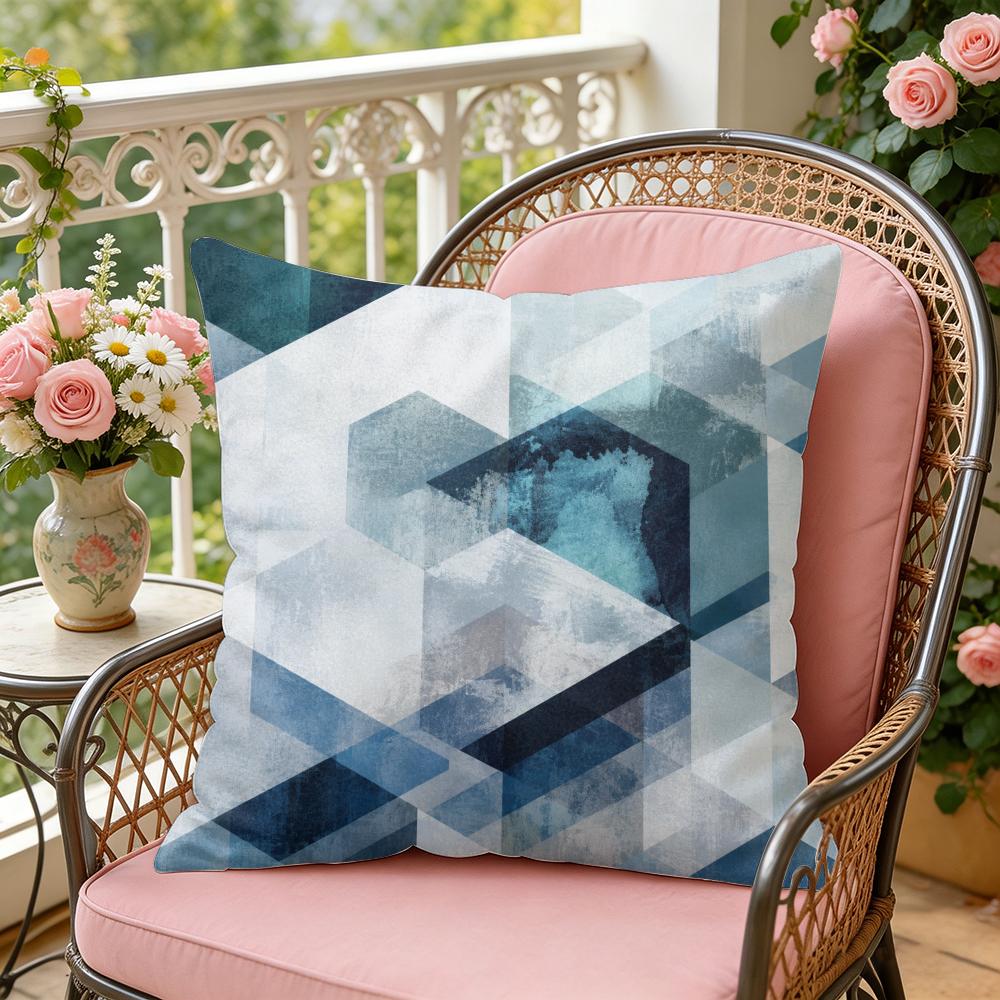 Watercolor Nature Art Cushion Cover Silky Short Plush Invisible Zipper Dustproof Sofa Pillow Case For Home Decor