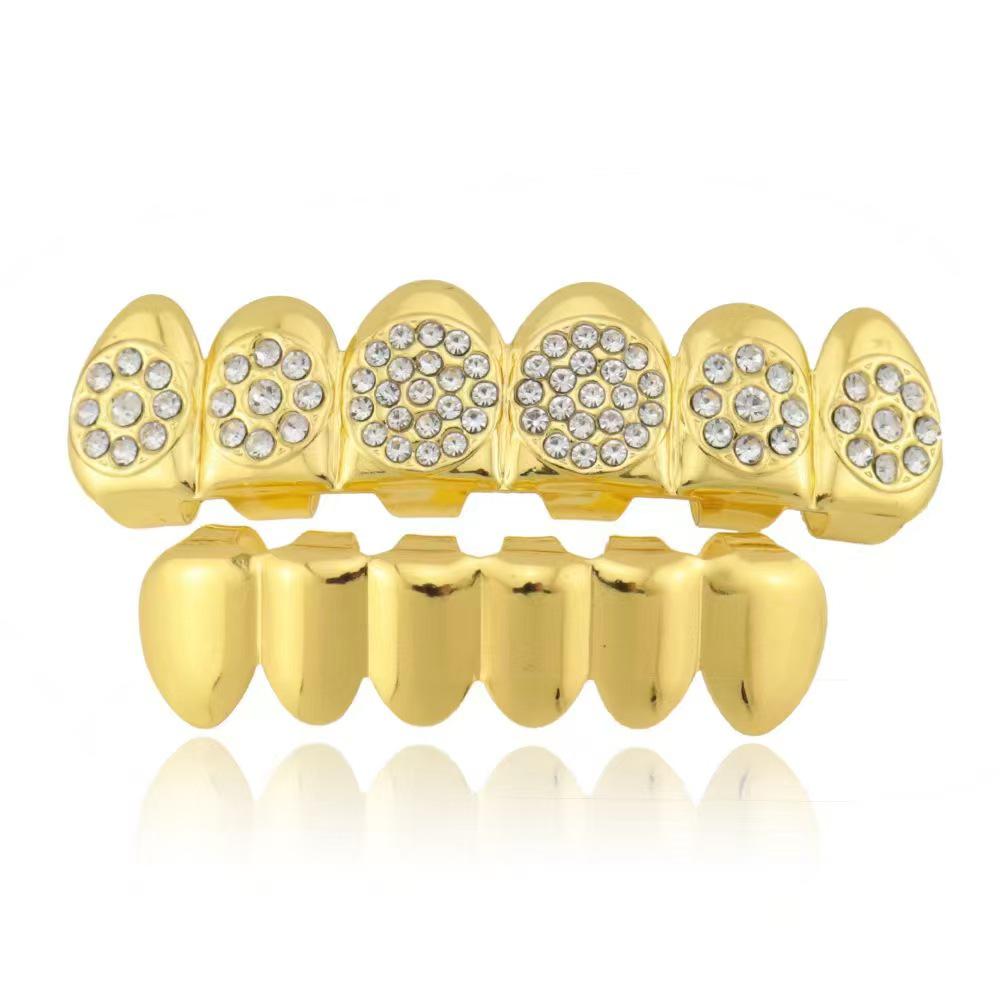 18K Gold Plated Diamond Hip Hop Grill – European Hot Seller for Christmas Performances