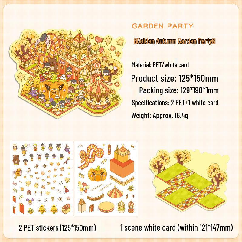 Popular Cartoon Scenery 3D DIY Stickers for Kids