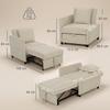 Convertible Armchair, 1-Seat, 4-in-1 Click-Clack, Chenille, Adjustable Backrest, Wide Seat, Beige