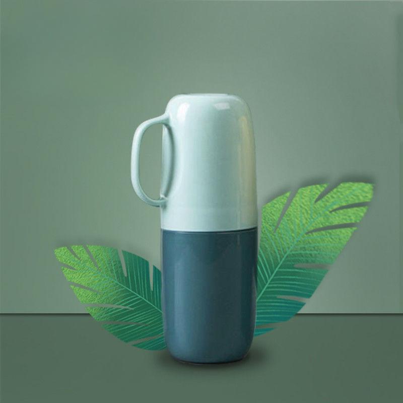 

Mouthwash Cup, Travel Toothbrush Case Portable Set Toiletry Cup Brushing Cup Dental Ware Storage Box зелёный/синий