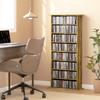 CD/DVD Storage Unit, 8 Compartments, 6 Shelves, 360 CDs, Brown