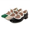 Fashion Fashion Women Mary Jane Flats Ladies Shoes Shallow Mouth Square Toe Solid Color Low Heel Vintage Casual Party Mujer Green Black