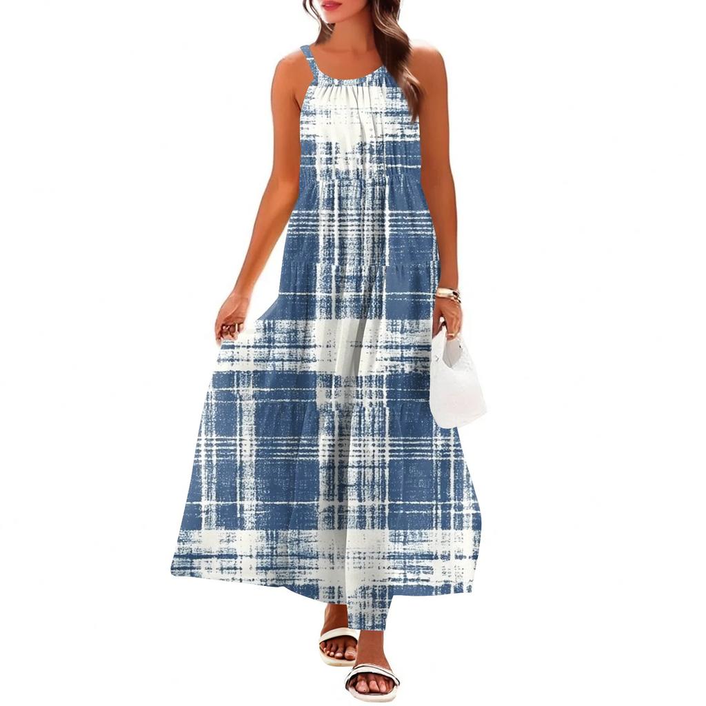 Dámské letní ležérní módní šaty na ramínka bez rukávů