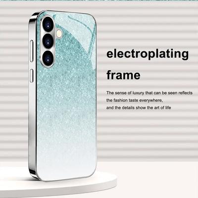 Galvanisierte goldene neue Handyhülle für Samsung Galaxy S26 Ultra S25 Plus S24 S23 S22 fe gehärtetes Glas Künstlerische Texturmuster