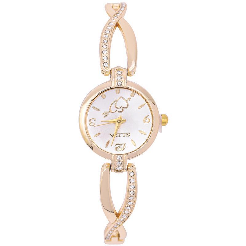 

Жіночий кварцовий годинник у стилі ретро з діамантами та креативним дизайном браслета Bracelet watch білий