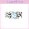 Exquisiter Damen-Ring mit floralem Glücksblumen-Rankenblatt für Braut, Verlobung, Hochzeit