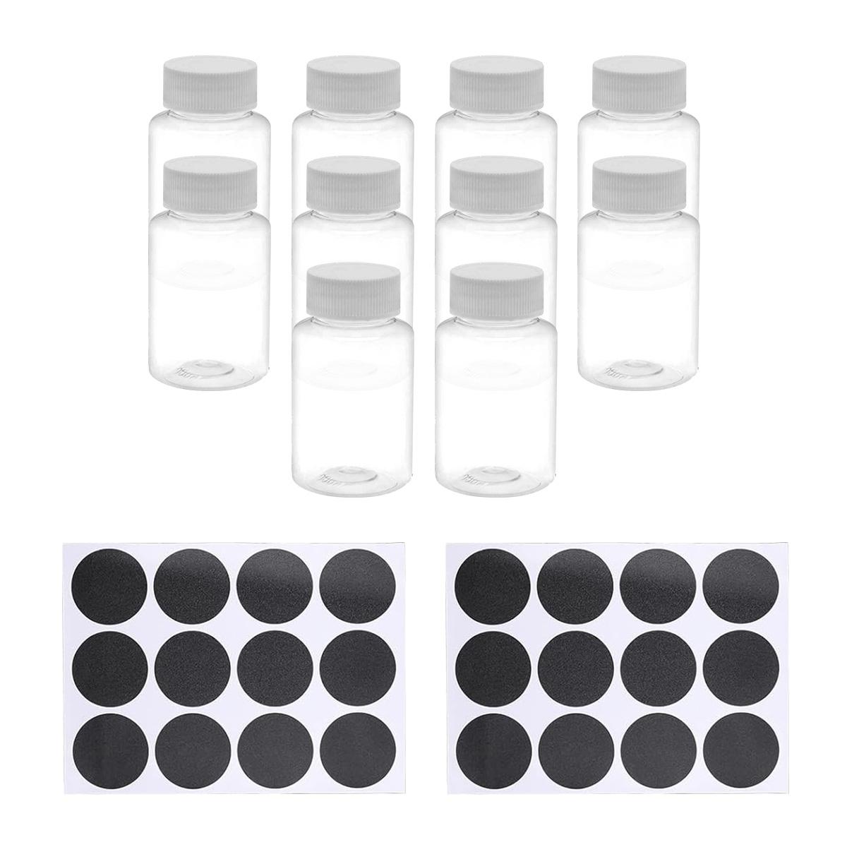 

10Pcs Mini Plastic Bottles with Labels, 150ml Reusable Empty Bottles with Lids, Small Ginger Bottles, Refillable Juice Bottles
