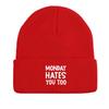 MONDAY HATES YOU TOO" Warm Knit Cap Beanie, White Text Man Cap Stretchy Candy Color Solid Color Gorro Knitted Hat Beanie