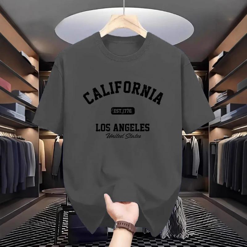 Summer New European and American Style Pure Cotton T-shirt Men's Fashion Personalized Printing
