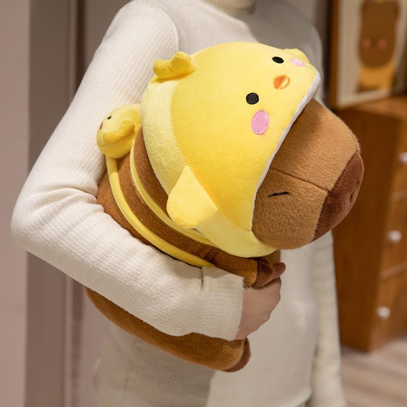 Shark Hat Capybara Plush Toy Simulation Animals Headband Doll Cute Doll Capibara Anime Fluffy Toy Soft Capybara Plush Doll
