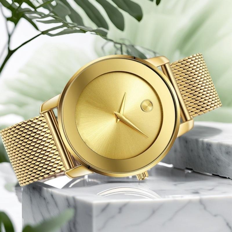 Luxury Brand Wristwatch MISSFOX Minimalist Fashion Quartz Watch Classic Design Waterproof Stainless Steel Mesh Belt Wristwatches