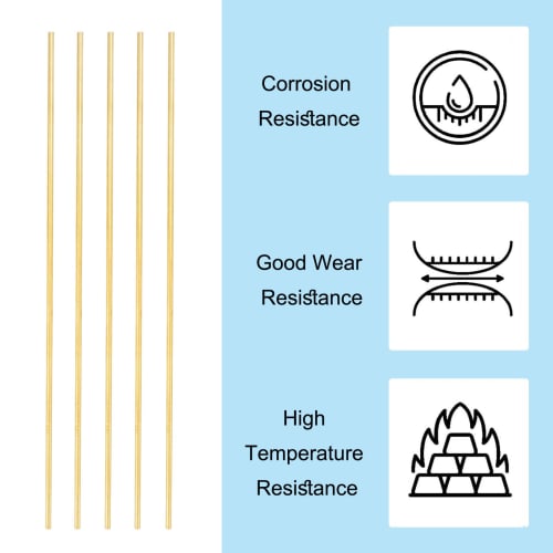 PATIKIL Brass Rod, 2.5mm Diameter, 254mm Length, H59 Round Bar, for DIY Crafts, Hardware, Model Cars, Airplanes, and Ships, Copper