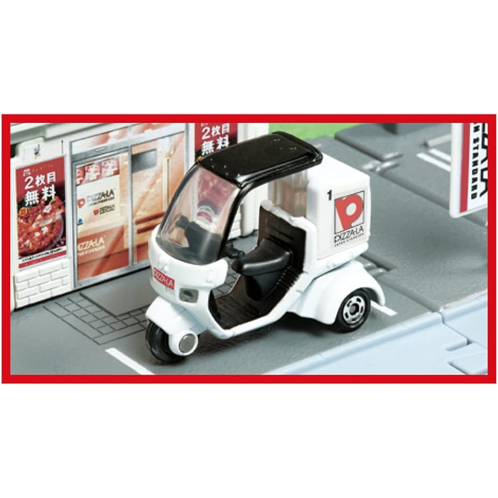 Takara Tomy Tomica Town Pizza Shop Toy Set with Mini Car for Ages 3 and Up