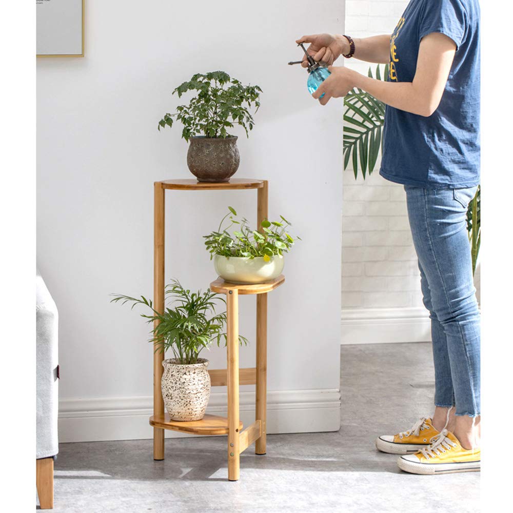 UNHO Flower 3 Bamboo Flower Flower Pot Flower Rack Stand, Tier, Stand, Stand, Indoor/Outdoor, Stylish, Flowers, Houseplants, Vases, Stand, 3D,