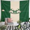 Milwaukee Bucks Basketball Court Decor Pattern Wall Hanging Tapestry Decorative Tapestry Home Decor for Bedroom and Living Room