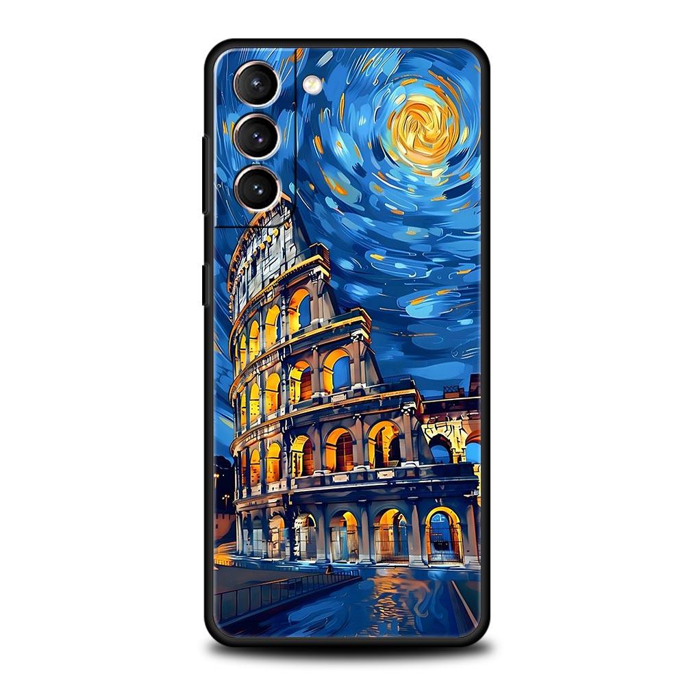 Landscape Art Phone Case For Samsung Galaxy S24 S23 S22 S20 Ultra S21 FE 5G S10 S9 Plus S10E S8 Soft Silicone Cover