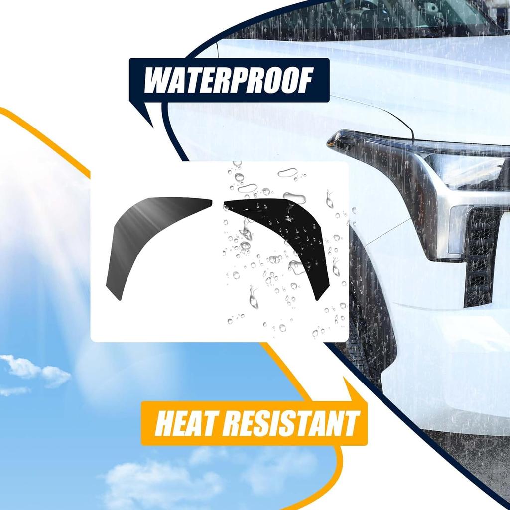 Front Light Vinyl Overlay Tinted Cover Trim Compatible with Toyota Tundra 2022-2025, Car Exterior Decoration Accessories