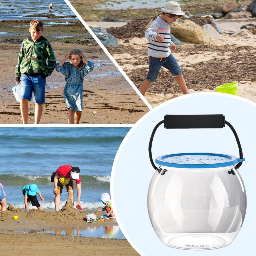 PET Beach Fish Tank Small Aquarium Fish Transport Container Mini Shell Crab Landscape Fish Tank Transparent Breathable Tank Box