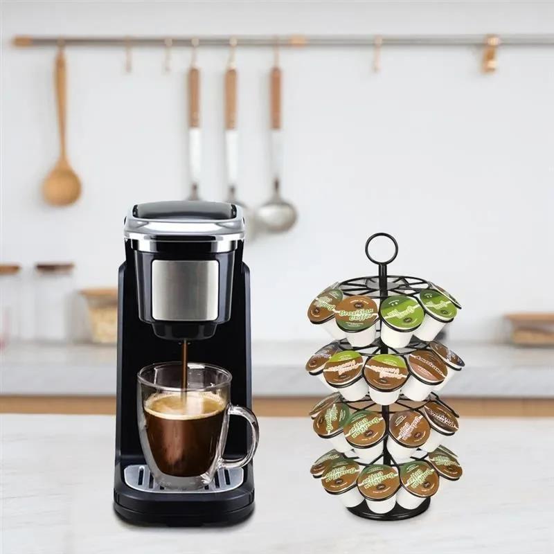 Coffee Capsules Holder Rotating Coffee Pod Storage Display Rack 36 Pod Capacity for K-CUP for Dolce Gusto Coffee Lovers Tools