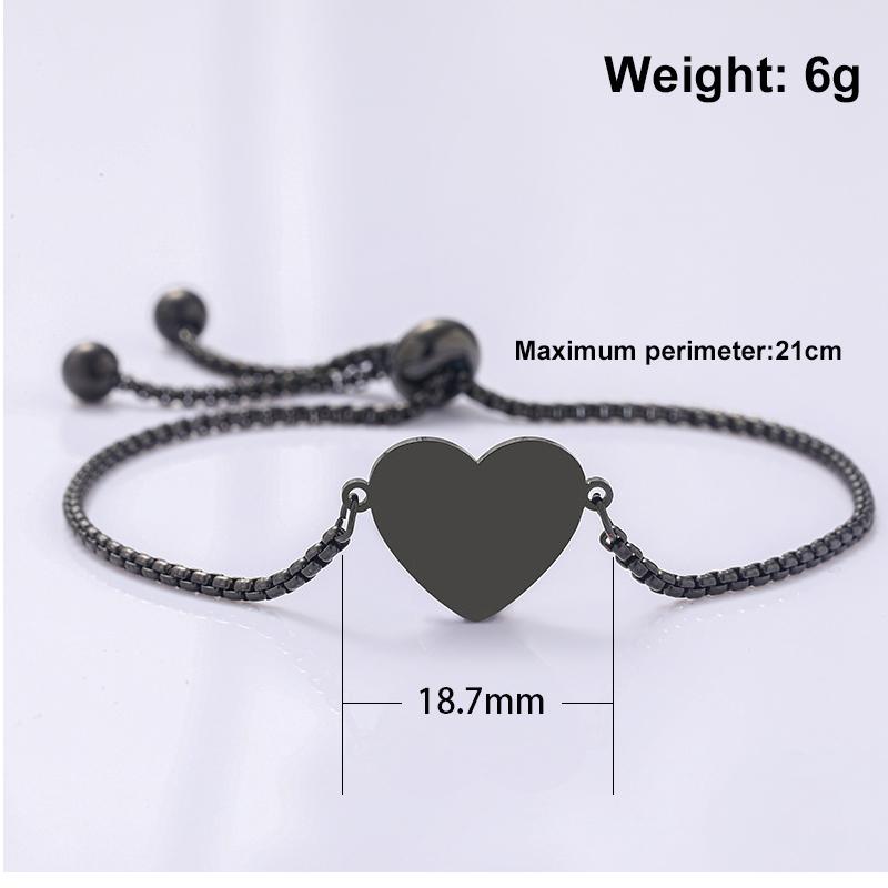 Factory Fashion Bracelet Stainless Steel Bracelet Pendant Love Pendant Blank Laser Engravable Printing Blank Material
