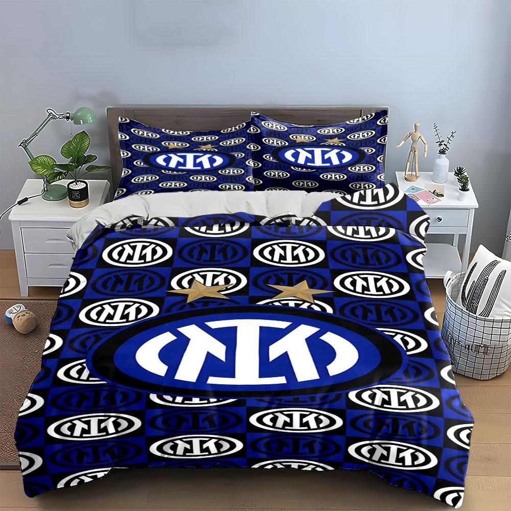 Motivo logo Inter Milan. Set lenzuola Set copripiumino Copripiumini Federe(1 * Copripiumino 2 * Federe senza imbottitura per piumino)