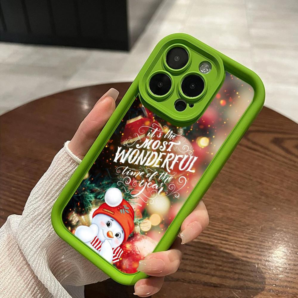 Ae121 Merry Christmas Santa design art Phone Cases for iPhone 16 14 13 11 Pro Max 15 7 8 6 Plus 12 mini XR XS Max SE Angel Eye Ladder Protective Cover
