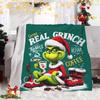 Printed Blanket Christmas Green Flannel Blanket Conditioning Lunch Break Blanket