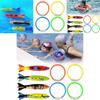 Anéis Flutuantes Torpedos Kit de Brinquedos para Brincadeiras Aquáticas para Atividades de Piscina Infantil